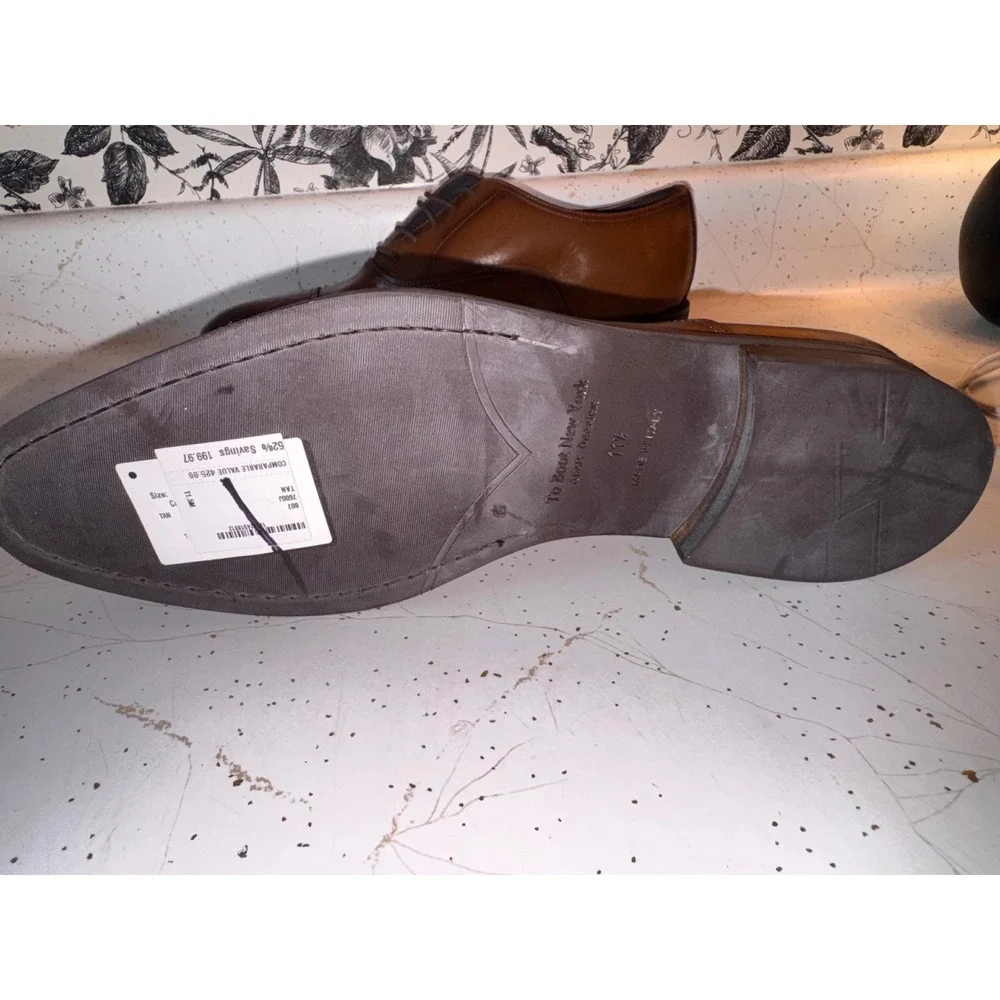 To Boot New York Adam Derrick Tan Southpoint Cap Toe Oxford Shoes Italy 11.5 M
